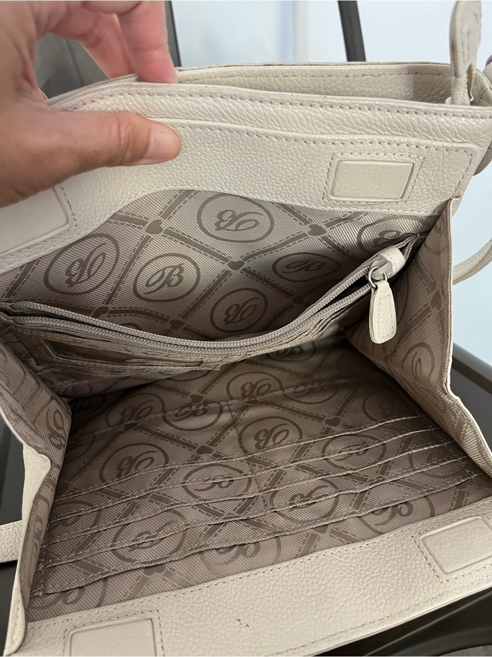 Brighton Cream Crossbody Bag with Decorative Medallion - Picture 4 of 6